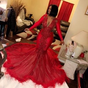 Red 2019 custom made prom dress